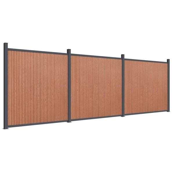 Panel Ogrodzeniowy Ogrodzenie Płot WPC 526x186 cm Brązowy 874405