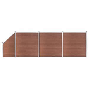 Panel Ogrodzeniowy Ogrodzenie Płot WPC 619×186 cm Brązowy 870607