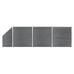 Panel Ogrodzeniowy Ogrodzenie Płot WPC 619×186 cm Szary 870620