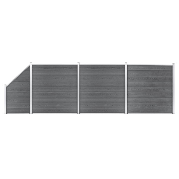 Panel Ogrodzeniowy Ogrodzenie Płot WPC 619x186 cm Szary 870620