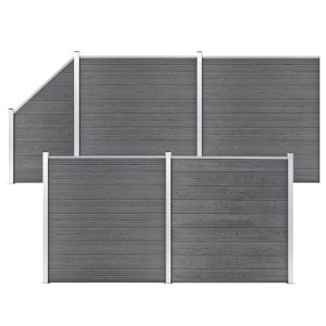 Panel Ogrodzeniowy Ogrodzenie Płot WPC 792×186 cm Szary 870580