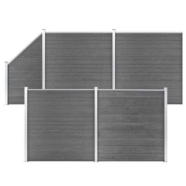 Panel Ogrodzeniowy Ogrodzenie Płot WPC 792x186 cm Szary 870580
