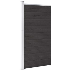 Panel Ogrodzeniowy Ogrodzenie Płot WPC 95×186 cm Czarny 882262