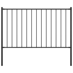 Panel Ogrodzeniowy Ogrodzenie Płot Ze Słupkami Stal 1,7×1,25 m Czarny 870977