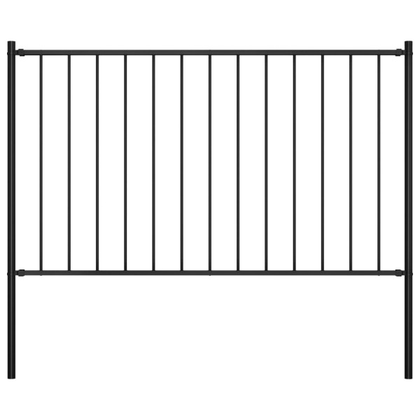 Panel Ogrodzeniowy Ogrodzenie Płot Ze Słupkami Stal 1,7x1,25 m Czarny 870977