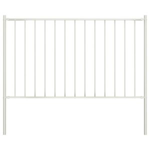 Panel Ogrodzeniowy Ogrodzenie Płot Ze Słupkami Stal 1,81×0,75 m Biały 870909