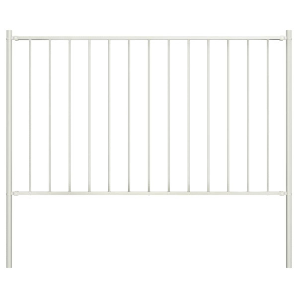Panel Ogrodzeniowy Ogrodzenie Płot Ze Słupkami Stal 1,81x0,75 m Biały 870909