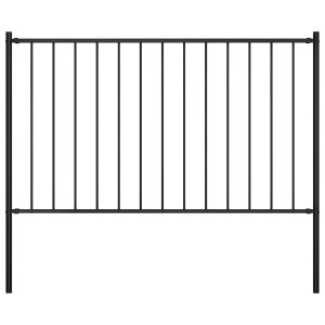 Panel Ogrodzeniowy Ogrodzenie Płot Ze Słupkami Stal 1,81×0,75 m Czarny 871061