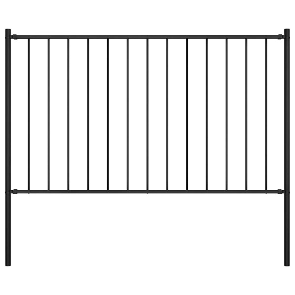 Panel Ogrodzeniowy Ogrodzenie Płot Ze Słupkami Stal 1,81x0,75 m Czarny 871061