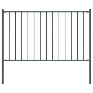 Panel Ogrodzeniowy Ogrodzenie Płot Ze Słupkami Stal 1,81×0,75 m Grafitowy 870887