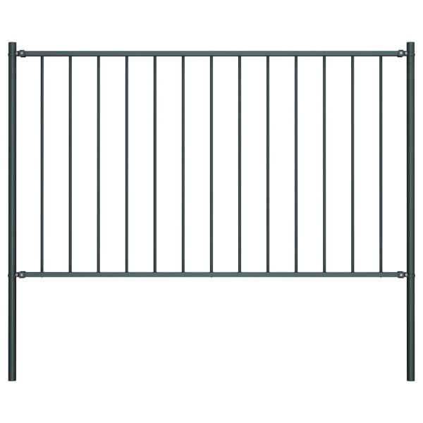 Panel Ogrodzeniowy Ogrodzenie Płot Ze Słupkami Stal 1,81x0,75 m Grafitowy 870887