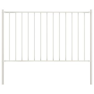 Panel Ogrodzeniowy Ogrodzenie Płot Ze Słupkami Stal 1,81×1,25 m Biały 871099