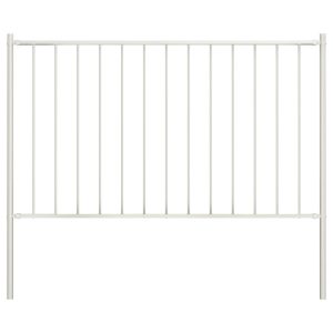 Panel Ogrodzeniowy Ogrodzenie Płot Ze Słupkami Stal 1,81×1 m Biały 871089