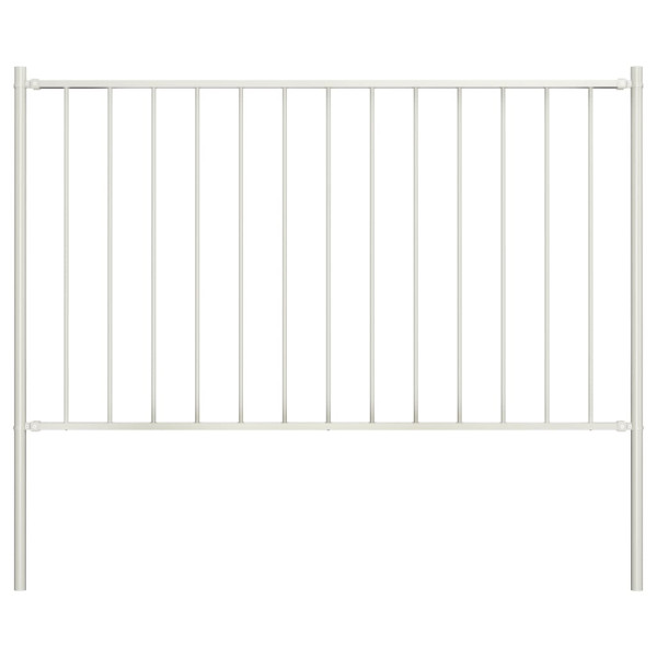 Panel Ogrodzeniowy Ogrodzenie Płot Ze Słupkami Stal 1,81x1 m Biały 871089