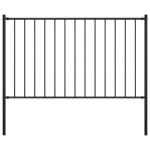 Panel Ogrodzeniowy Ogrodzenie Płot Ze Słupkami Stal 1,81×1 m Czarny 870997