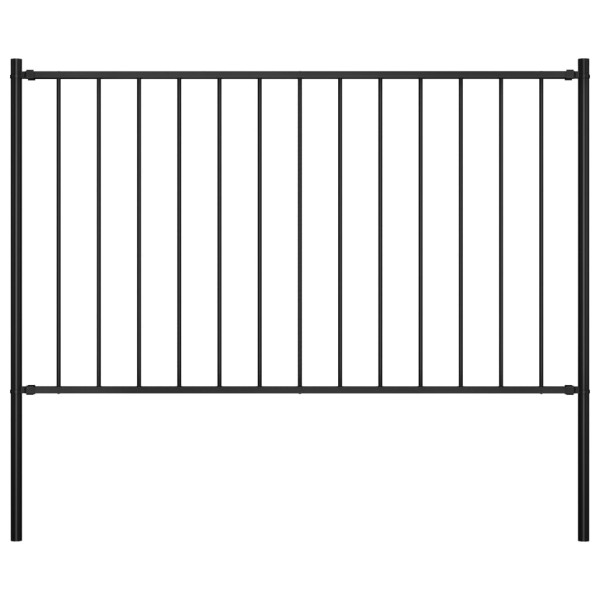 Panel Ogrodzeniowy Ogrodzenie Płot Ze Słupkami Stal 1,81x1 m Czarny 870997