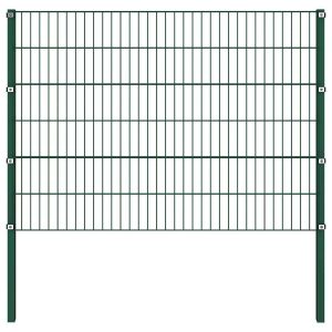Panel Ogrodzeniowy Ogrodzenie Płot Ze Słupkami Żelazo 176,5×120 cm Zielony 874398