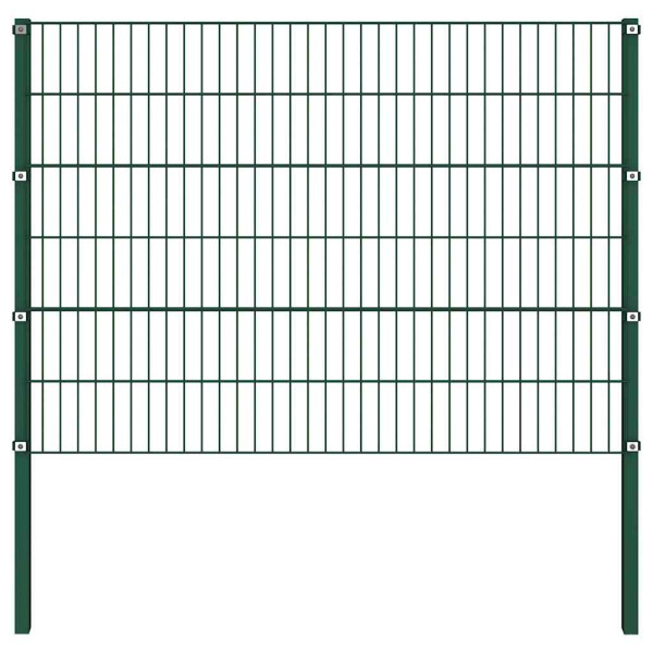 Panel Ogrodzeniowy Ogrodzenie Płot Ze Słupkami Żelazo 176,5x120 cm Zielony 874398