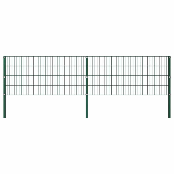 Panel Ogrodzeniowy Ogrodzenie Płot Ze Słupkami Żelazo 349x80 cm Zielony 874423