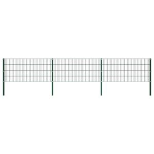 Panel Ogrodzeniowy Ogrodzenie Płot Ze Słupkami Żelazo 522×80 cm Zielony 874419