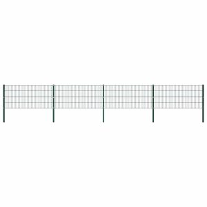 Panel Ogrodzeniowy Ogrodzenie Płot Ze Słupkami Żelazo 694,5×80 cm Zielony 874424