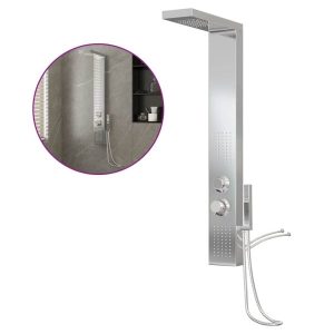 Panel prysznicowy Srebrny 15 x 47 x 114 cm vidaXL 496979