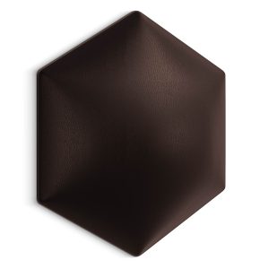 Panel Tapicerowany Eko Skóra Heksagon Brązowy 26x30cm 182543