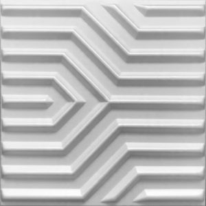 Panele Ścienne 3D Białe Kasetony Sufitowe Dekoracyjne Zyg-Zak 50X50Cm 713637 Panele Ścienne 3D Białe Kasetony Sufitowe Dekoracyjne Zyg-Zak 50X50Cm 713637