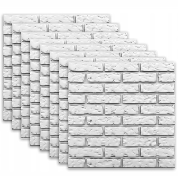 Panele Ścienne Cegła Dekoracyjna 3D 60X60 8Szt. 713672