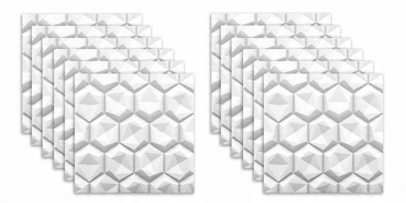 Panele Ścienne Styropianowe 3D 60X60 Hexagony 12X 713689