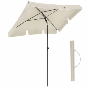 Parasol ogrodowy 200×125 cm beżowy wysoki 989452 Parasol ogrodowy 200×125 cm beżowy wysoki 989452
