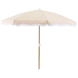 Parasol ogrodowy 232 cm stal beżowy 802913