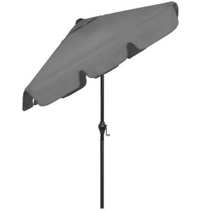 Parasol ogrodowy 240 cm składany, z korbką wodoodporny ciemnoszary 635739