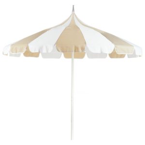 Parasol ogrodowy ⌀ 245 cm aluminium beżowo-biały 447911 Parasol ogrodowy ⌀ 245 cm aluminium beżowo-biały 447911