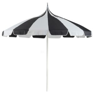 Parasol ogrodowy ⌀ 245 cm aluminium czarno-biały 447909 Parasol ogrodowy ⌀ 245 cm aluminium czarno-biały 447909