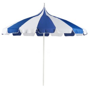 Parasol ogrodowy ⌀ 245 cm aluminium niebiesko-biały 447908 Parasol ogrodowy ⌀ 245 cm aluminium niebiesko-biały 447908