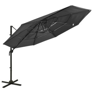Parasol ogrodowy Antracyt vidaXL 593819 Parasol ogrodowy Antracyt vidaXL 593819
