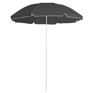 Parasol Ogrodowy Antracytowy Na Słupku Składany Na Taras Ogród 180 cm 938847 Parasol Ogrodowy Antracytowy Na Słupku Składany Na Taras Ogród 180 cm 938847