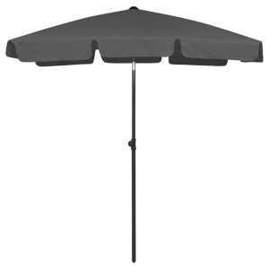 Parasol Ogrodowy Antracytowy Na Słupku Składany Na Taras Ogród 180×120 cm 943500 Parasol Ogrodowy Antracytowy Na Słupku Składany Na Taras Ogród 180×120 cm 943500