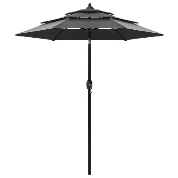 Parasol Ogrodowy Antracytowy Na Słupku Składany Na Taras Ogród 2 m 945770