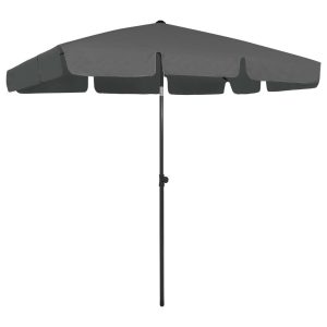 Parasol Ogrodowy Antracytowy Na Słupku Składany Na Taras Ogród 200×125 cm 945841 Parasol Ogrodowy Antracytowy Na Słupku Składany Na Taras Ogród 200×125 cm 945841