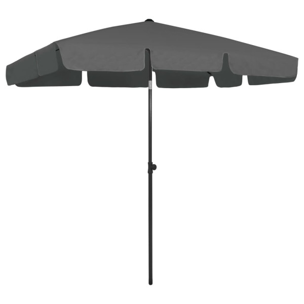 Parasol Ogrodowy Antracytowy Na Słupku Składany Na Taras Ogród 200x125 cm 945841
