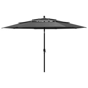Parasol Ogrodowy Antracytowy Składany Na Słupku Na Taras Ogród Balkon 943555 Parasol Ogrodowy Antracytowy Składany Na Słupku Na Taras Ogród Balkon 943555