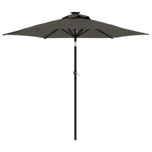 Parasol Ogrodowy Antracytowy Składany Na Słupku z Oświetleniem 225x225x212 938886 Parasol Ogrodowy Antracytowy Składany Na Słupku z Oświetleniem 225x225x212 938886