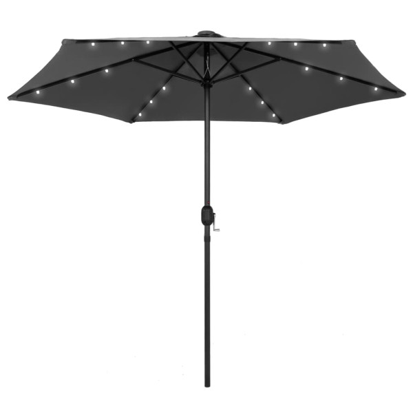Parasol Ogrodowy Antracytowy Składany Na Słupku z Oświetleniem 270 cm 938836