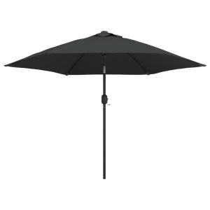 Parasol Ogrodowy Antracytowy Składany Na Słupku z Oświetleniem 300 cm 938891 Parasol Ogrodowy Antracytowy Składany Na Słupku z Oświetleniem 300 cm 938891