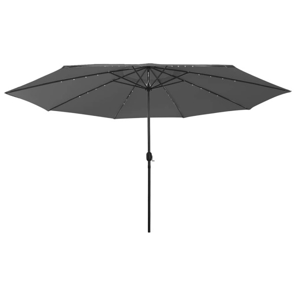 Parasol Ogrodowy Antracytowy Składany Na Słupku z Oświetleniem 400 cm 943487