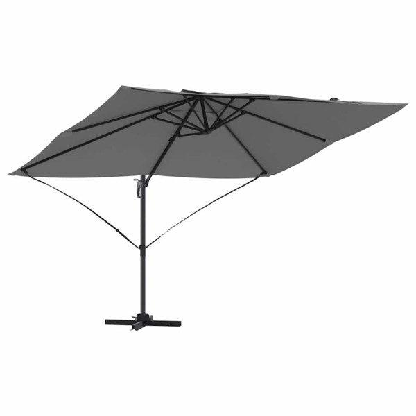 Parasol Ogrodowy Antracytowy Składany z Podstawą Na Taras Ogród 351 x 250 940715