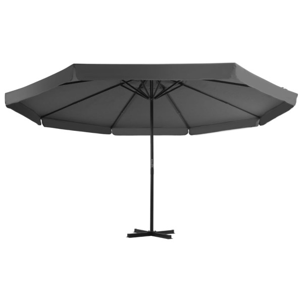 Parasol Ogrodowy Antracytowy Składany z Podstawą Na Taras Ogród 500 cm 940629