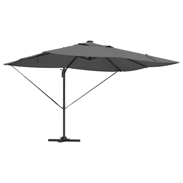 Parasol Ogrodowy Antracytowy Składany z Podstawą Na Taras Ogród LED 352x251 941479